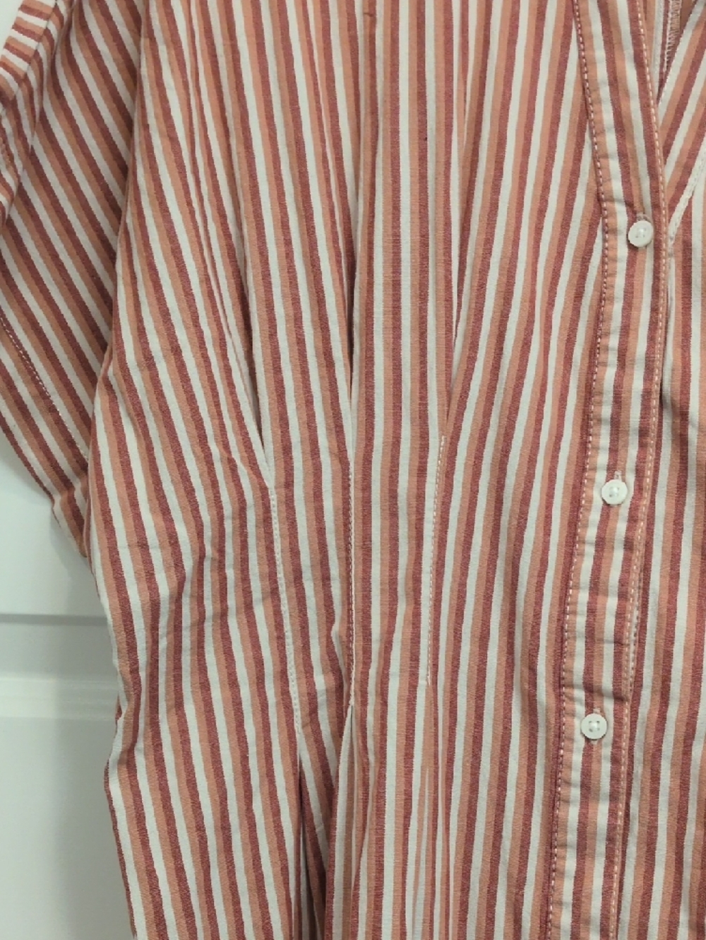 Serra Striped Midi Shirt Dress in Red And White - Picture 5 of 8